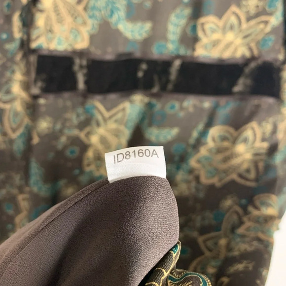 Ann Taylor Loft Dress Floral Side Zip Lined Long Sleeve Brown Sz 6 Bohofairy Y2K - Picture 14 of 15